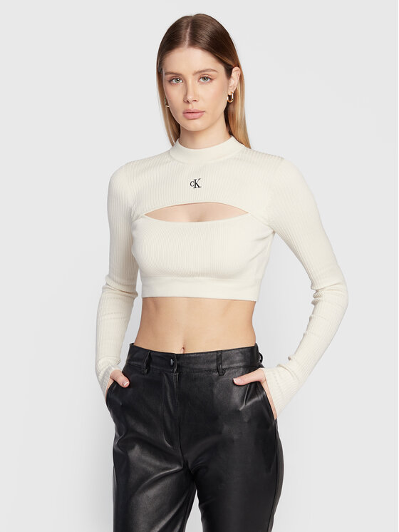Calvin Klein Jeans Calvin Klein Jeans Svetr J20J220446 Écru Slim Fit