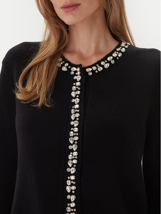 KAOS KAOS Pulover RI1KT018 0001 Črna Regular Fit