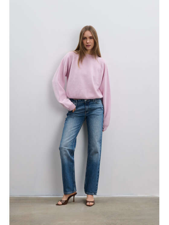Fobya Fobya Sweter F2082 Różowy Basic Fit
