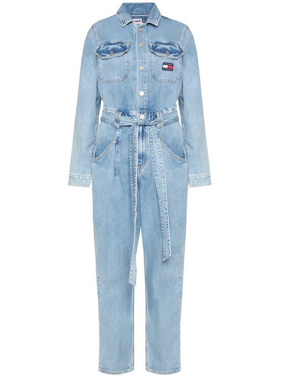 Tommy Jeans Tommy Jeans Ολόσωμη φόρμα Mom Jumpsuit Ulbr DW0DW10106 Μπλε Regular Fit