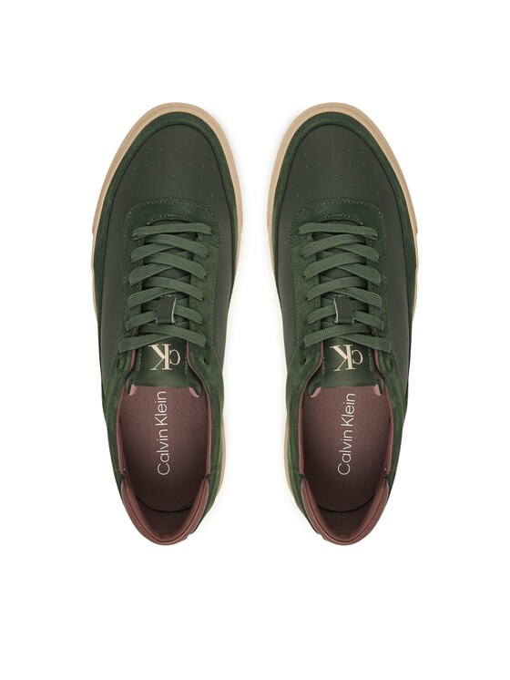 Calvin Klein Calvin Klein Снікерcи Basket Cupsole Laceup Lth-Nu YM0YM01354 Зелений