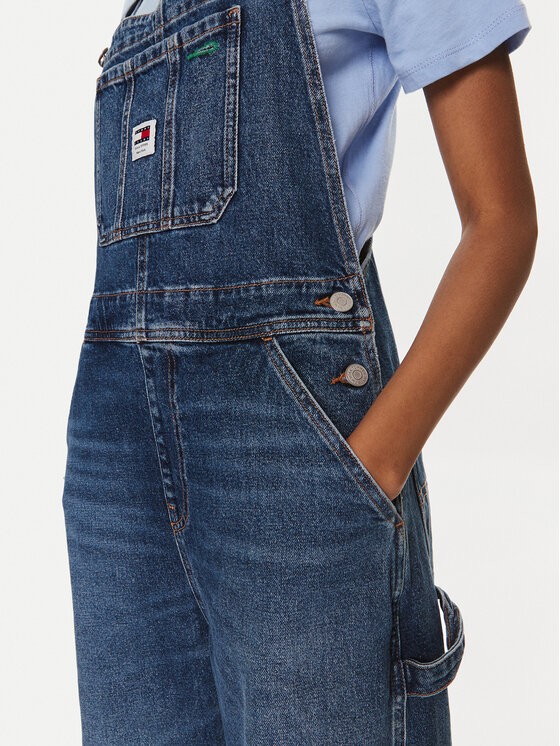 Tommy Jeans Latzhose Daisy DW0DW17291 Blau Straight Fit | Modivo.de