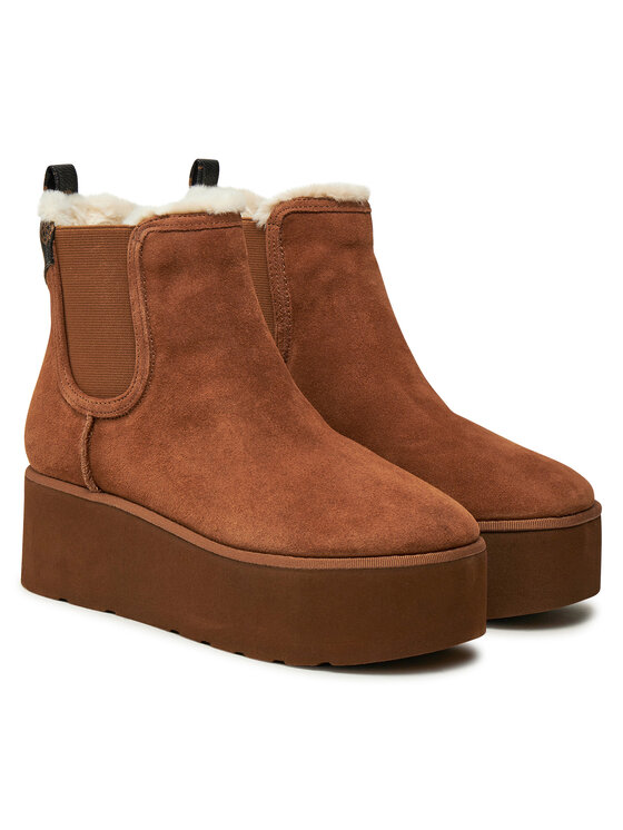 Guess Guess Škornji Jilaine2 FLFJL2 LEA10 Rjava