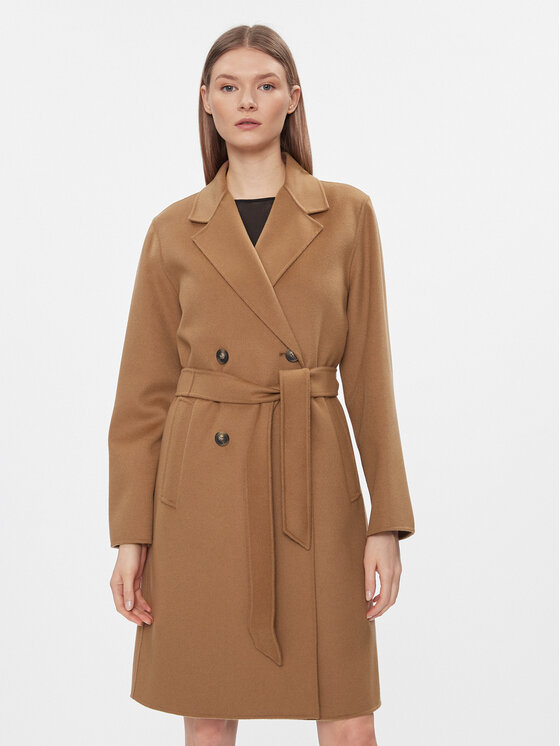 Weekend Max Mara Weekend Max Mara Gyapjú kabát Flirt 2415011011 Barna Regular Fit