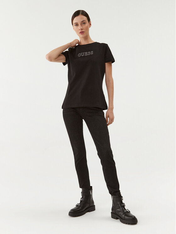 Guess Guess Tričko V3BI11 J1314 Čierna Regular Fit