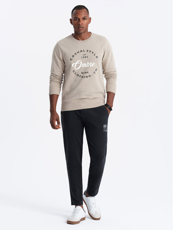 Ombre Ombre Teplákové kalhoty OM-PASK-0167 Černá Regular Fit