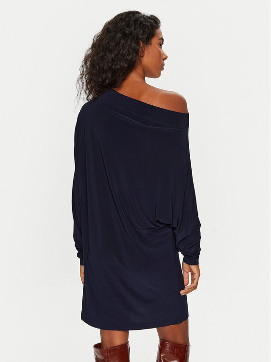 NORMA KAMALI NORMA KAMALI Sukienka codzienna KK2243PLD96951 Granatowy Regular Fit