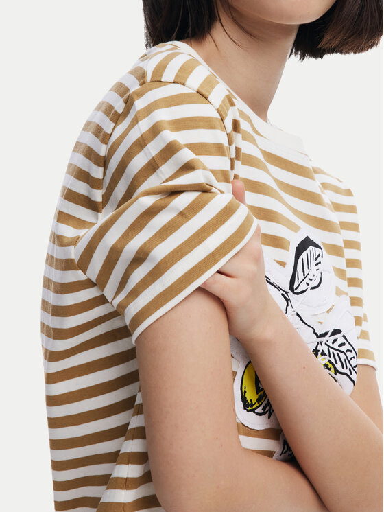 Desigual Desigual T-särk Lemon 25SWTKAE Beež Regular Fit