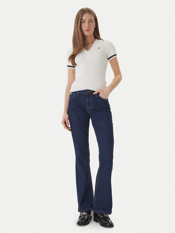 Guess Jeans Guess Jeans Πουλόβερ W6GRZ1 Z3P32 Εκρού Slim Fit