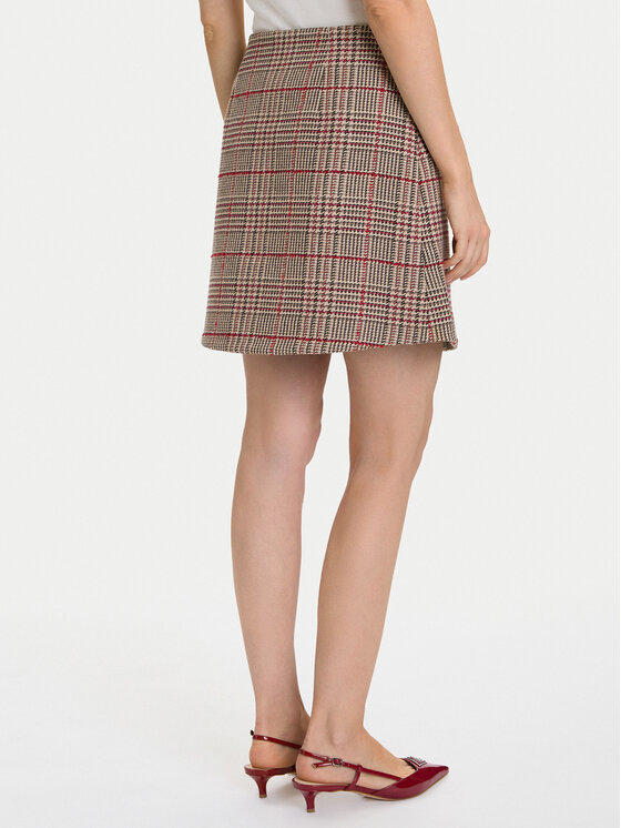 Tommy Hilfiger Tommy Hilfiger Mini sijonas Seasonal WW0WW48265 Smėlio Regular Fit