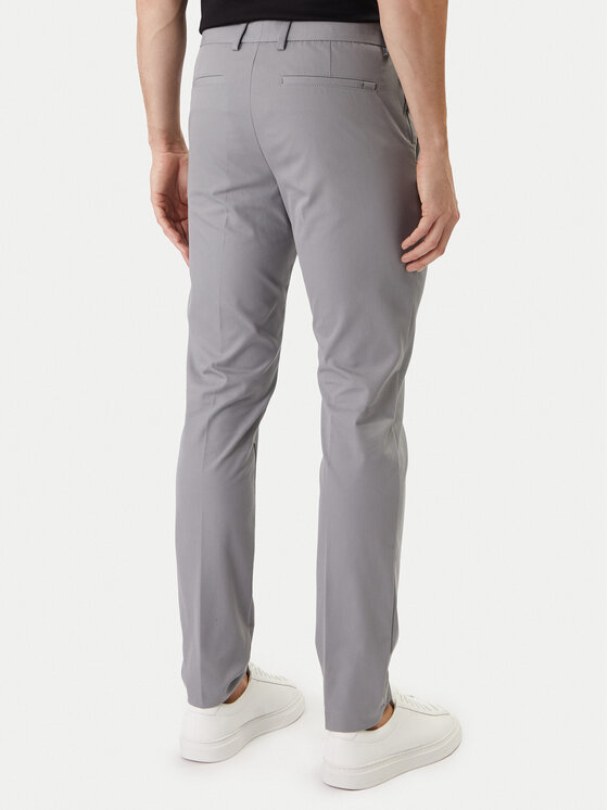 BOSS BOSS Chino kalhoty P-Kaiton1 50543945 Stříbrná Slim Fit