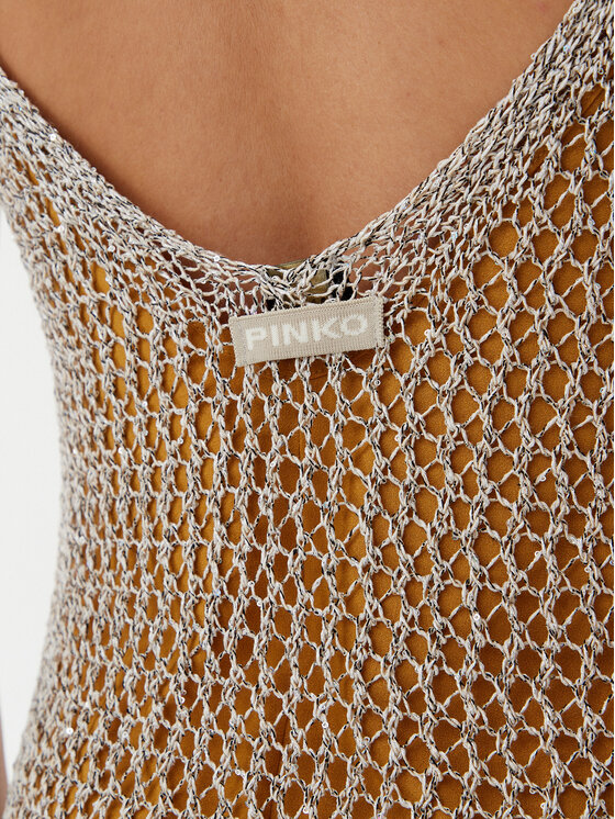 PINKO PINKO Úpletové šaty Viggiano Abito 104889 A2FB Béžová Slim Fit