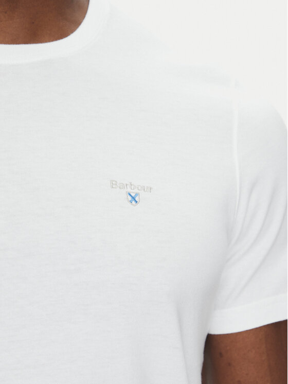 Barbour Barbour T-Shirt Tartan MTS0670WH11 Biały Tailored Fit