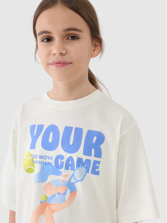 4F 4F T-Shirt 4FJASAW24TTSHF2592-11S Λευκό Oversize