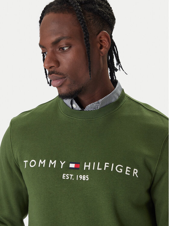 Tommy Hilfiger Tommy Hilfiger Majica dugih rukava Logo MW0MW11596 Zelena Regular Fit