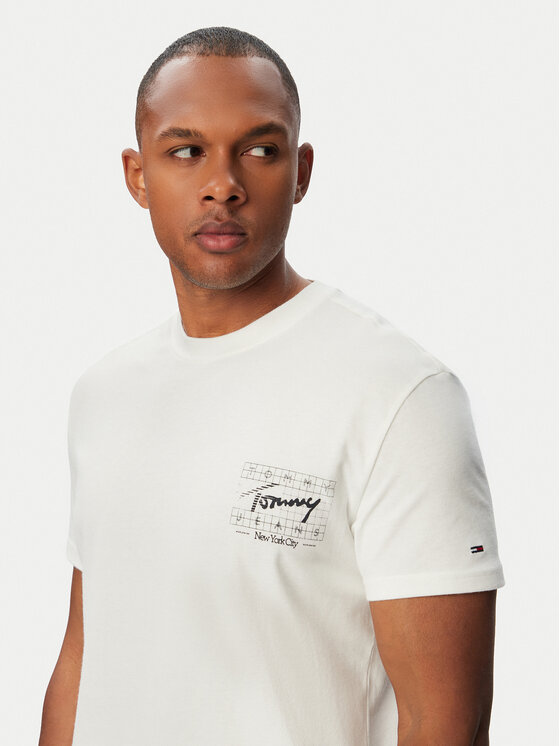 Tommy Jeans Tommy Jeans T-shirt Sign DM0DM23177 Crema Regular Fit