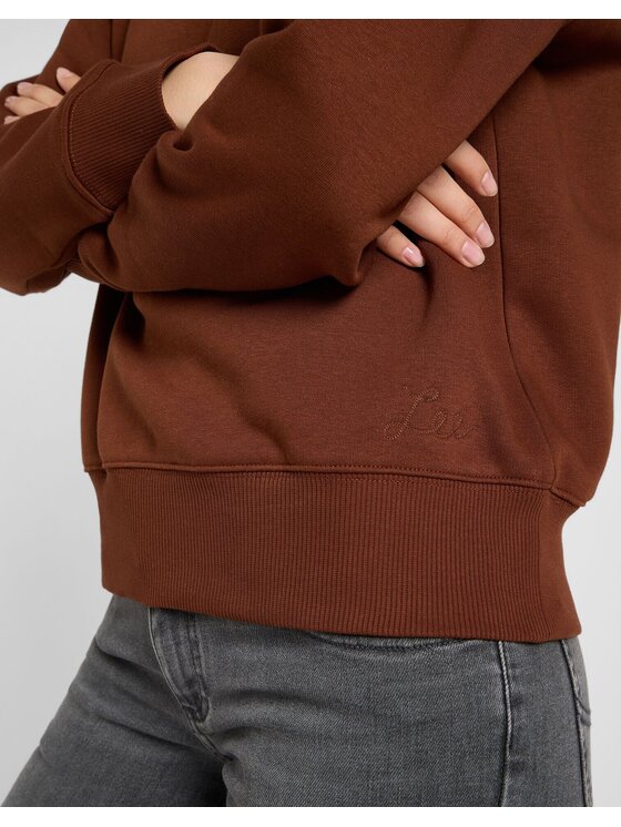 Lee Lee Bluza RAGLAN CREW SWS Brązowy Relaxed Fit