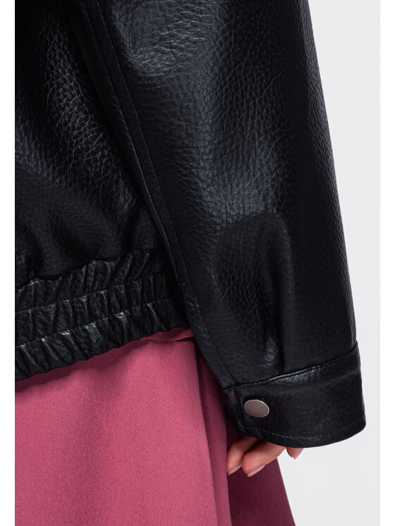 Ombre Ombre Kurtka przejściowa OW-JAFL-0138 Czarny Oversize