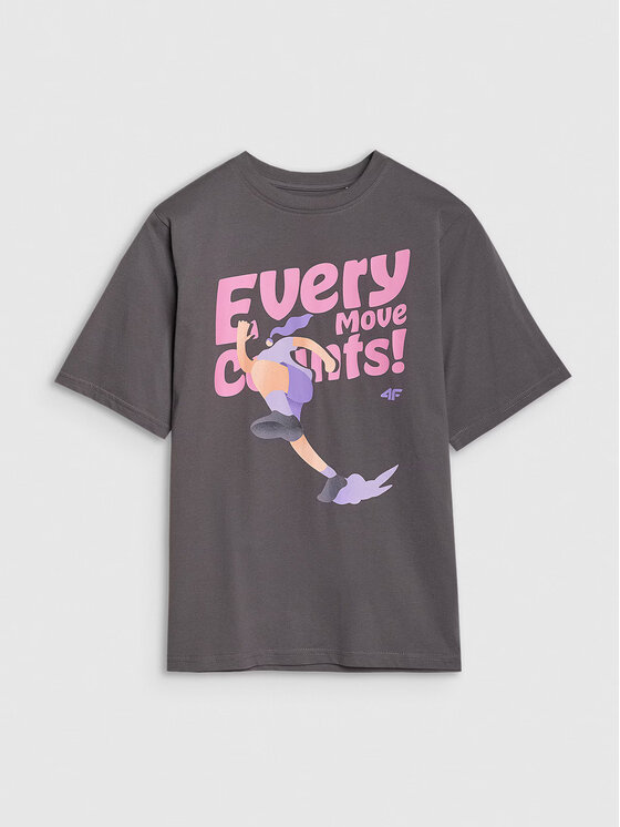 4F 4F T-Shirt 4FJASAW24TTSHF2592-022S Czarny Oversize