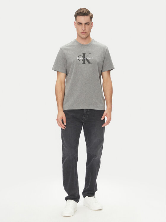 Calvin Klein Jeans Calvin Klein Jeans T-Shirt Hero Monologo LV04RB862G Szary Regular Fit