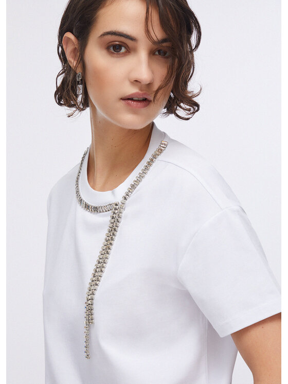 Liu Jo Liu Jo T-Shirt CA6167JS08811111 Biały Loose Fit
