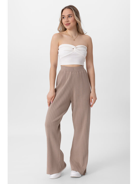 LAURELLA LAURELLA Kalhoty z materiálu 3UL002 Béžová Regular Fit