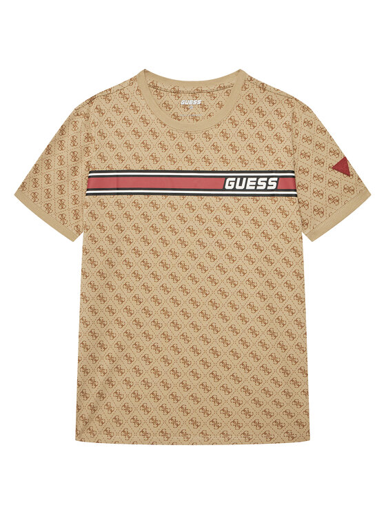 Guess T-Shirt L4YI47 J1314 Beżowy Regular Fit