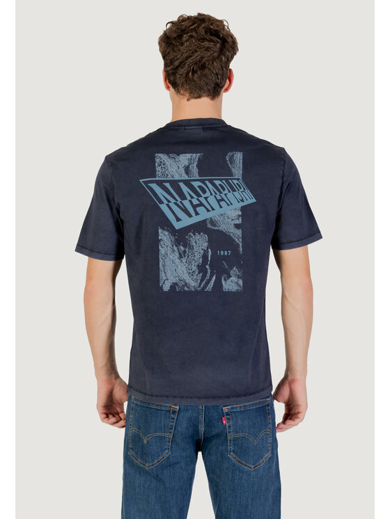 Napapijri Napapijri T-Shirt S-AREN SS Μπλε Casual Fit