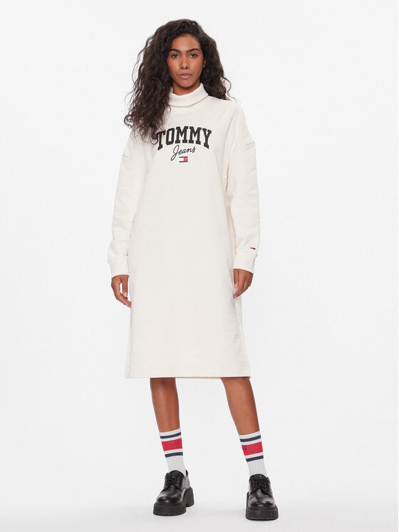 Rochie tricotată Tommy Jeans Femei, Mărimea: S, Alb, New Varisty DW0DW16462