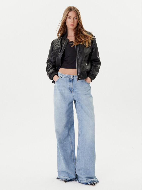 Guess Guess Яке от имитация на кожа W5YL06 WE480 Черен Regular Fit