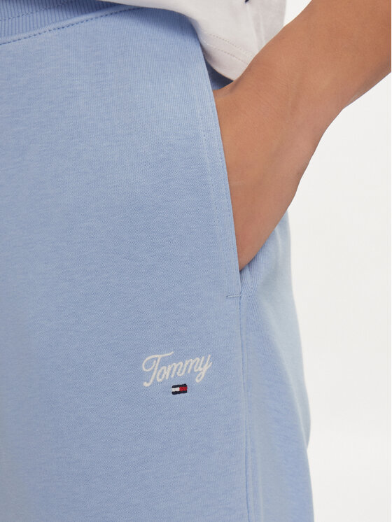 Tommy Jeans Tommy Jeans Spodnie dresowe Script DW0DW17771 Błękitny Relaxed Fit