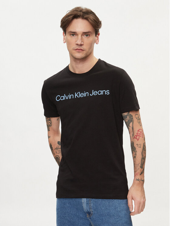 Calvin Klein Jeans T-shirt J30J322344 Crna Slim Fit