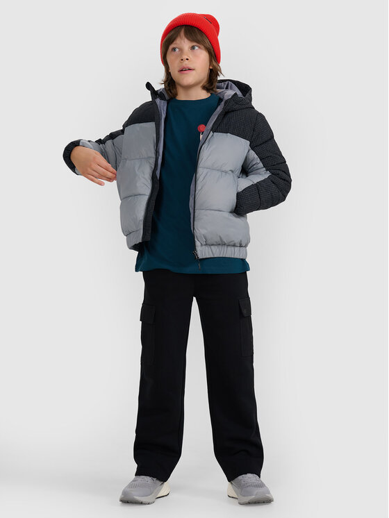 4F 4F Kurtka puchowa OUTERWEAR Szary Regular Fit