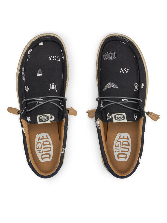 Hey Dude Hey Dude Półbuty Wally Stars N Skulls Print 41284-001 Czarny