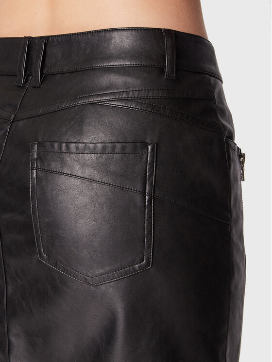 Marc Aurel Marc Aurel Sukně z imitace kůže 2255 2020 92699 Černá Regular Fit