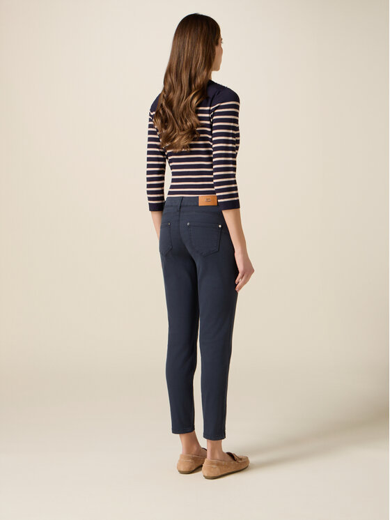 Oltre Oltre Pantaloni di tessuto P728R108903N034 Blu Skin Fit