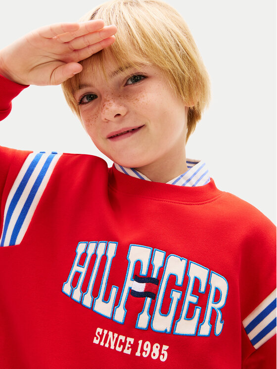 Tommy Hilfiger Tommy Hilfiger Pulóver Wavy Flag KB0KB10260 Piros Regular Fit