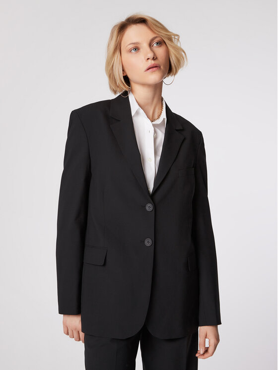Simple Simple Marynarka MKD001 Czarny Regular Fit