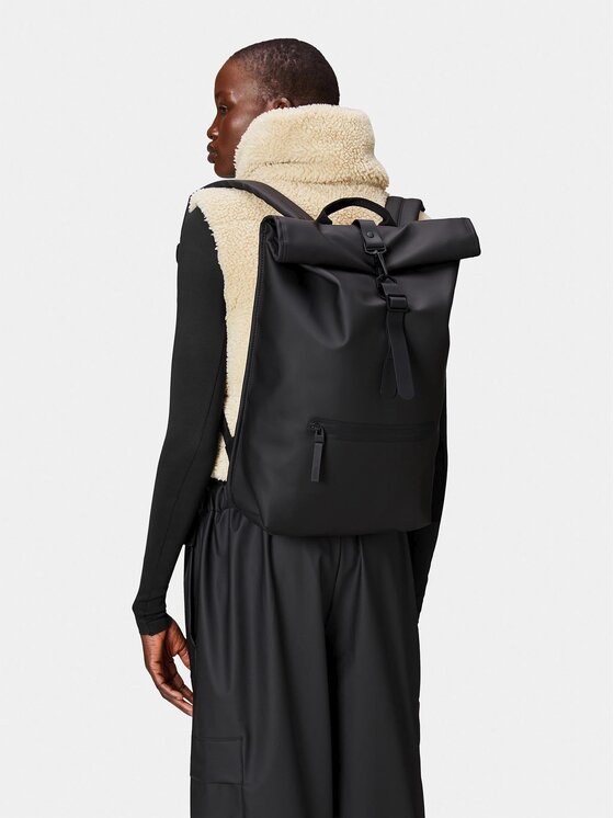Rains Rains Mugursoma Rolltop Rucksack W3 13320 Melns