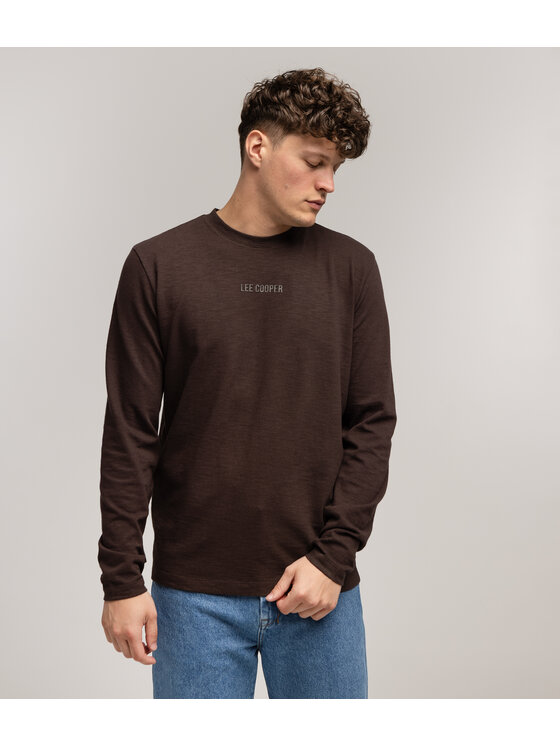 Lee Cooper Lee Cooper Longsleeve MARCEL 2150 Brązowy Regular Fit