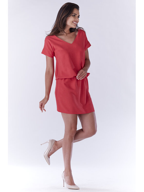 Awama Awama Sukienka letnia A178 Fioletowy Basic Fit
