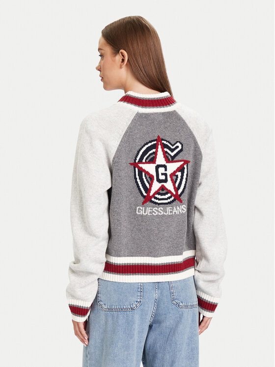 Guess Jeans Guess Jeans Кардиган W5BR12 Z0561 Сив Relaxed Fit