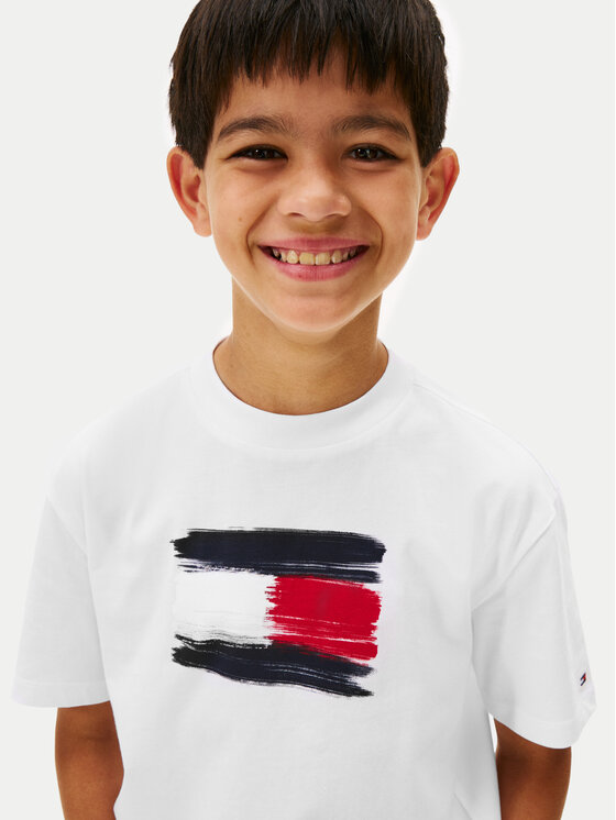 Tommy Hilfiger Tommy Hilfiger T-Shirt Flag Archive KB0KB10111 Bílá Regular Fit