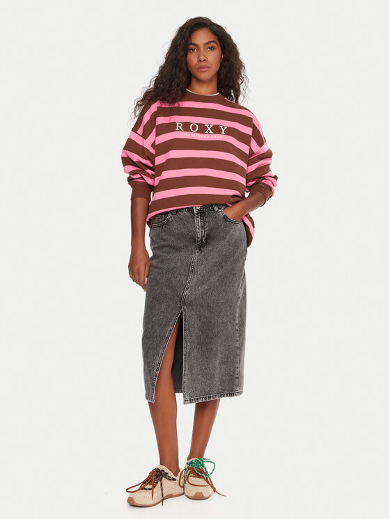 Roxy Roxy Spódnica jeansowa Cold Winds ERJDK03039 Szary Regular Fit