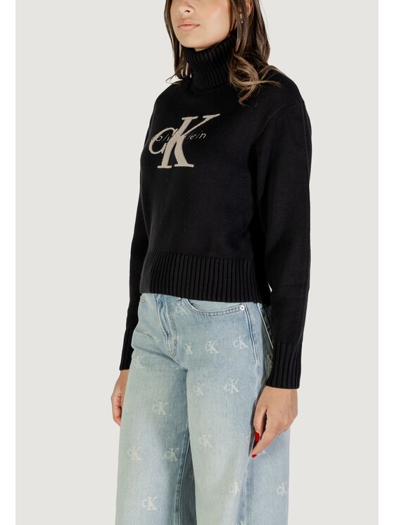 Calvin Klein Jeans Calvin Klein Jeans Πουλόβερ CHENILLE MONOLOGO SW Μαύρο Casual Fit