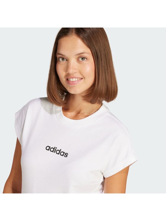 adidas adidas T-Shirt Essentials Linear JC8239 Biały Slim Fit