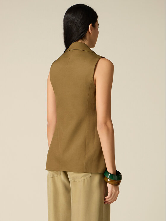 Oltre Oltre Kamizelka L037R000049N035 Zielony Baggy Fit