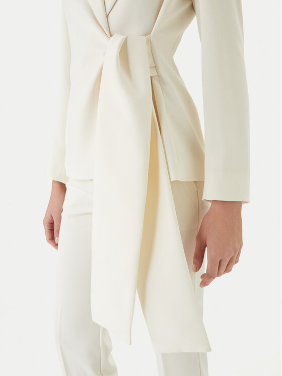Marella Marella Marynarka Meandro 2613041053 Écru Slim Fit