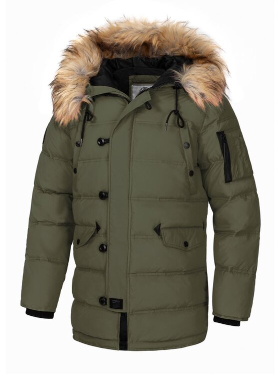 PITBULL PITBULL Kurtka zimowa Kingston Zielony Regular Fit