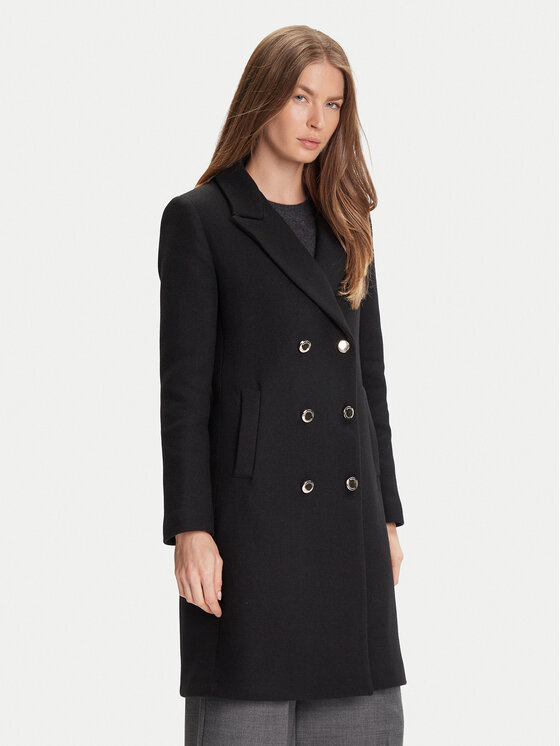 Rinascimento Rinascimento Wollmantel CFC0126118003 Schwarz Regular Fit